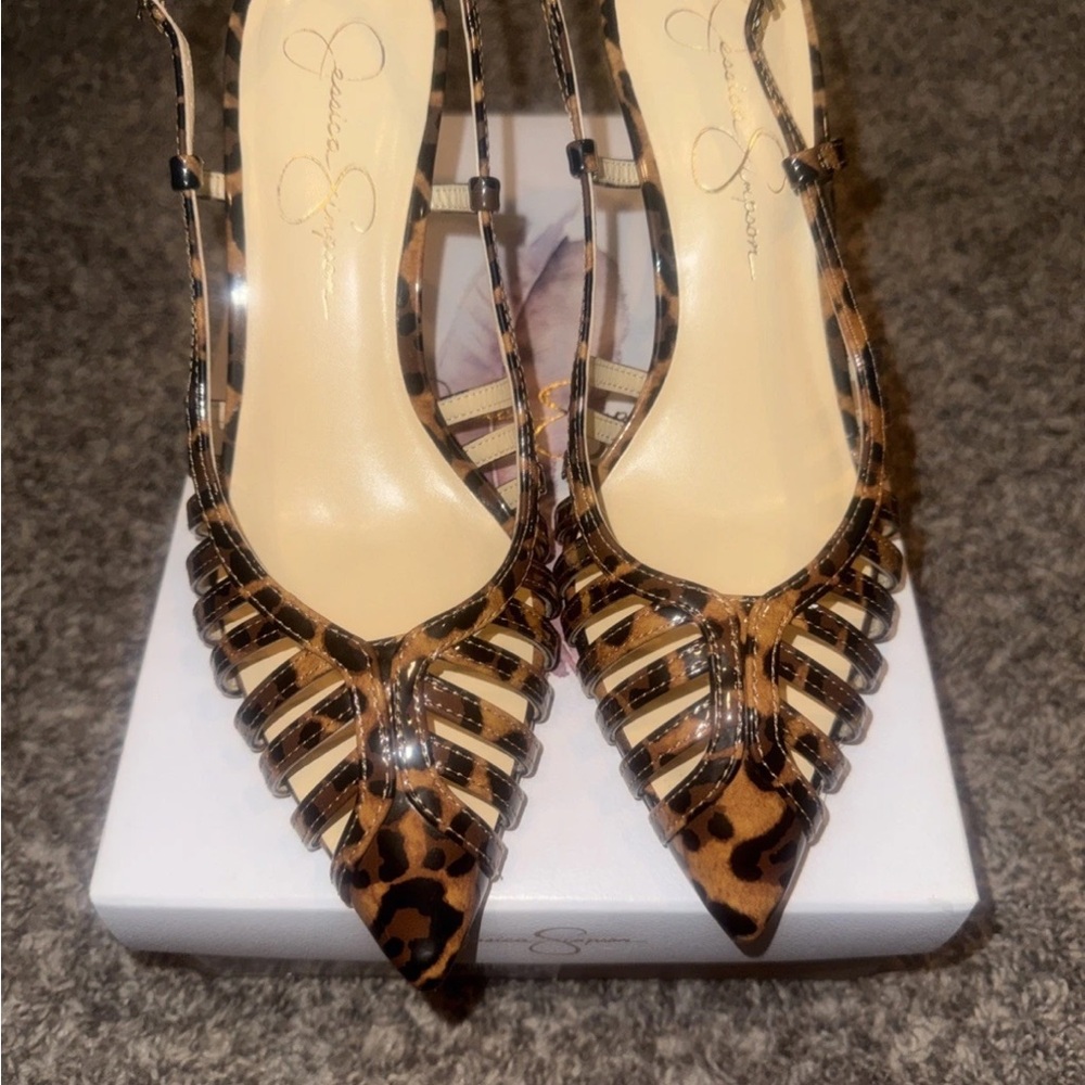 Jessica Simpson Brown Leopard Heels
